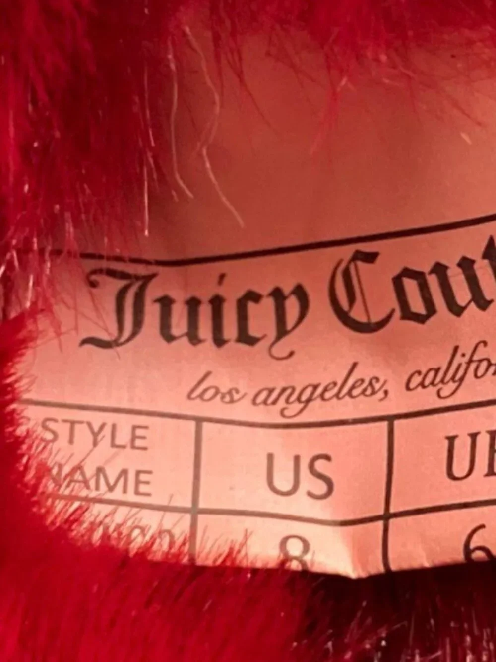 ✨ Juicy Couture Red Faux Suede Fur Lined Winter Snow Ankle Boots Size 8 ✨